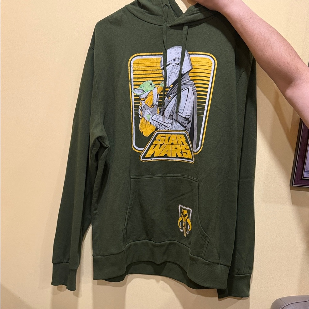 Star Wars Olive Green Hoodie with Yellow Accents
